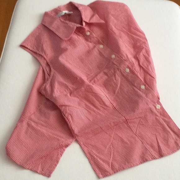 Sleeveless button down blouse - red gingham - Picture 8 of 13